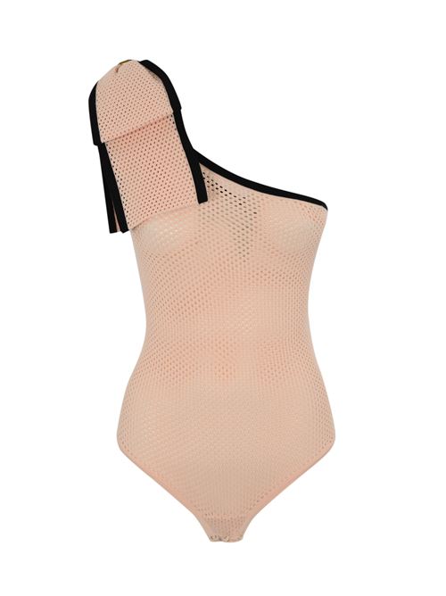 Body fiocco monospalla in punto rete Elisabetta Franchi | BK69T51E2AU7